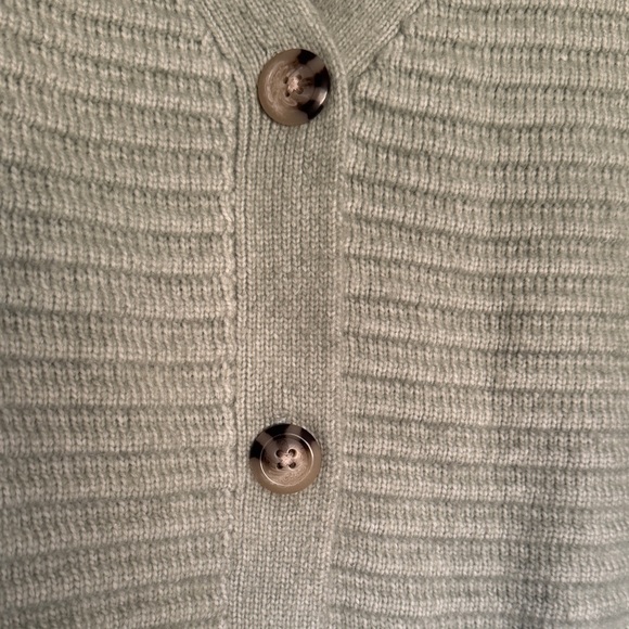 Green Ribbed Button-Up Sweater - Picture 2 of 4